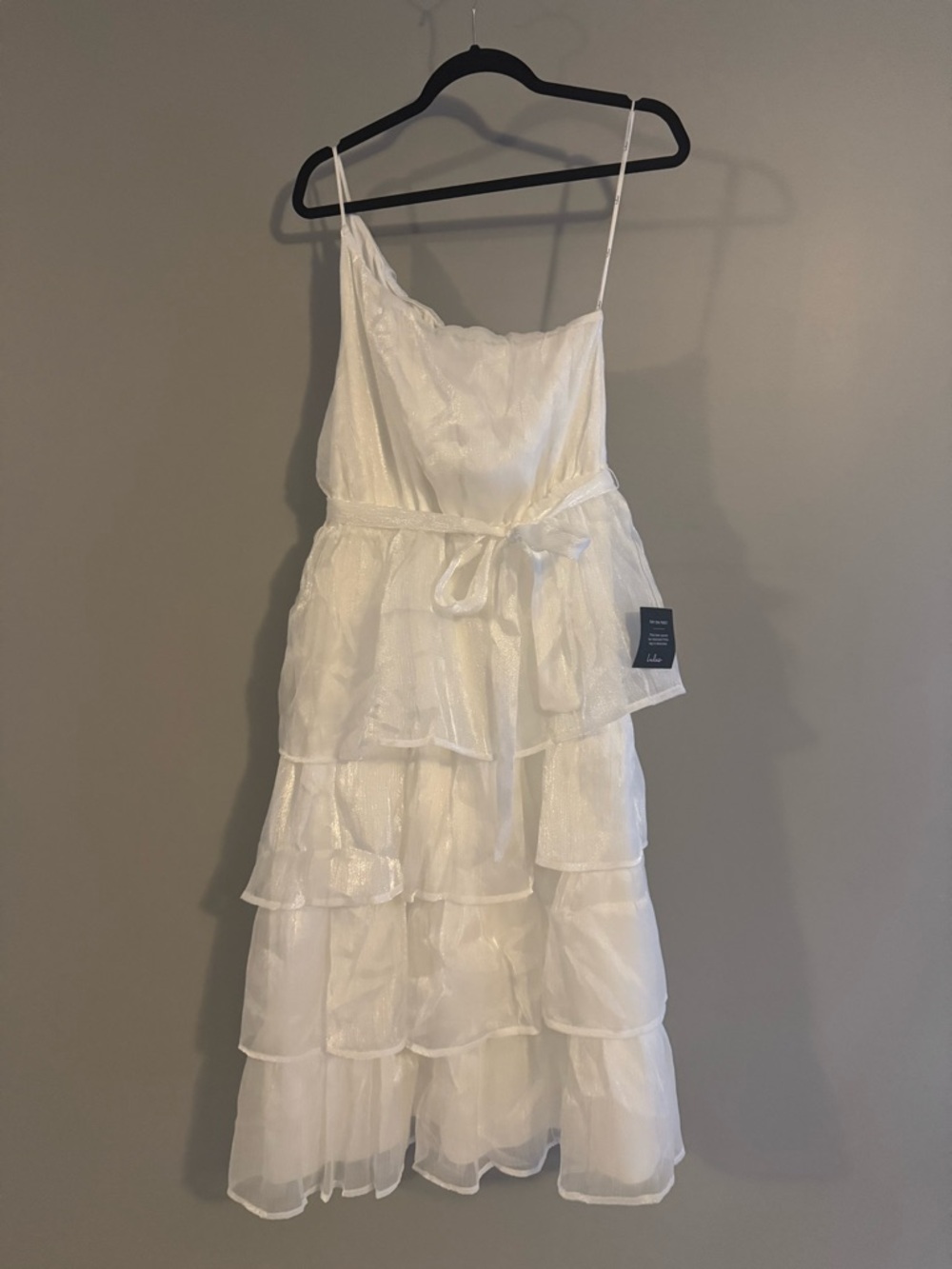 Lulu's White Asymmetrical Tiered Dress